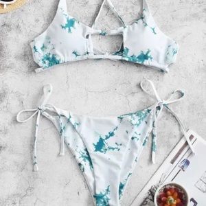 ZAFUL Cutout Tie Die Bikini